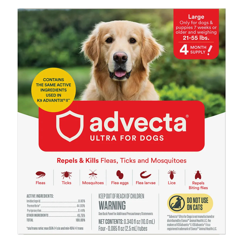 Advecta Ultra for Dogs Large 21-55 lbs 4-month supply box