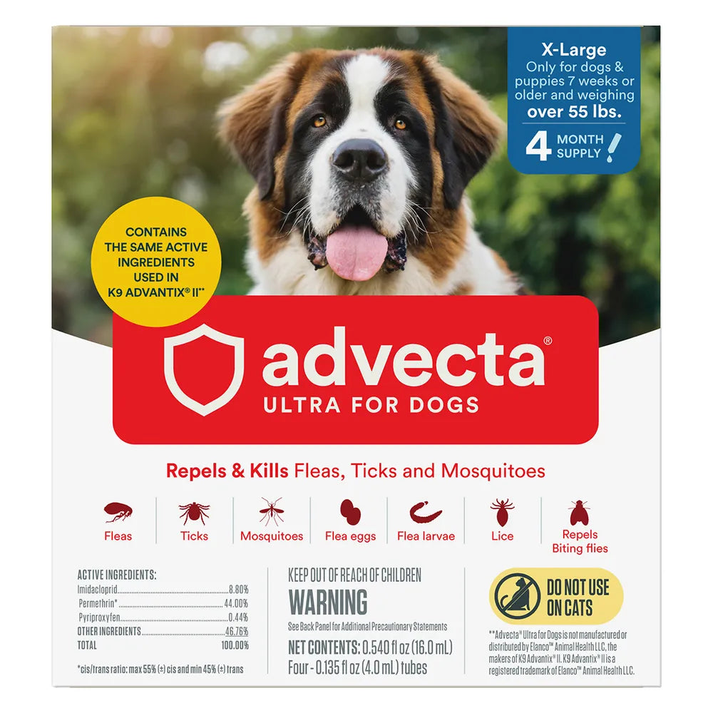 Advecta Ultra for Dogs X-Large Over 55 lbs 4-month supply box