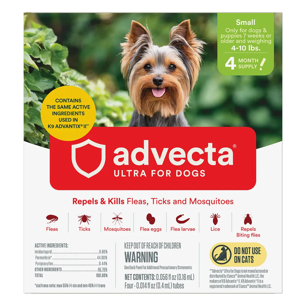 Advecta Ultra for Dogs Small 4-10 lbs 4-month supply box