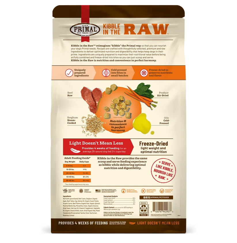 Primal Kibble in the Raw Beef Recipe