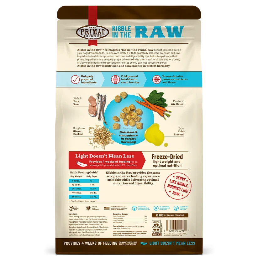 Primal Kibble in the Raw Fish & Pork Recipe