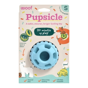 Blue Woof Pupsicle dog toy in Large packaging