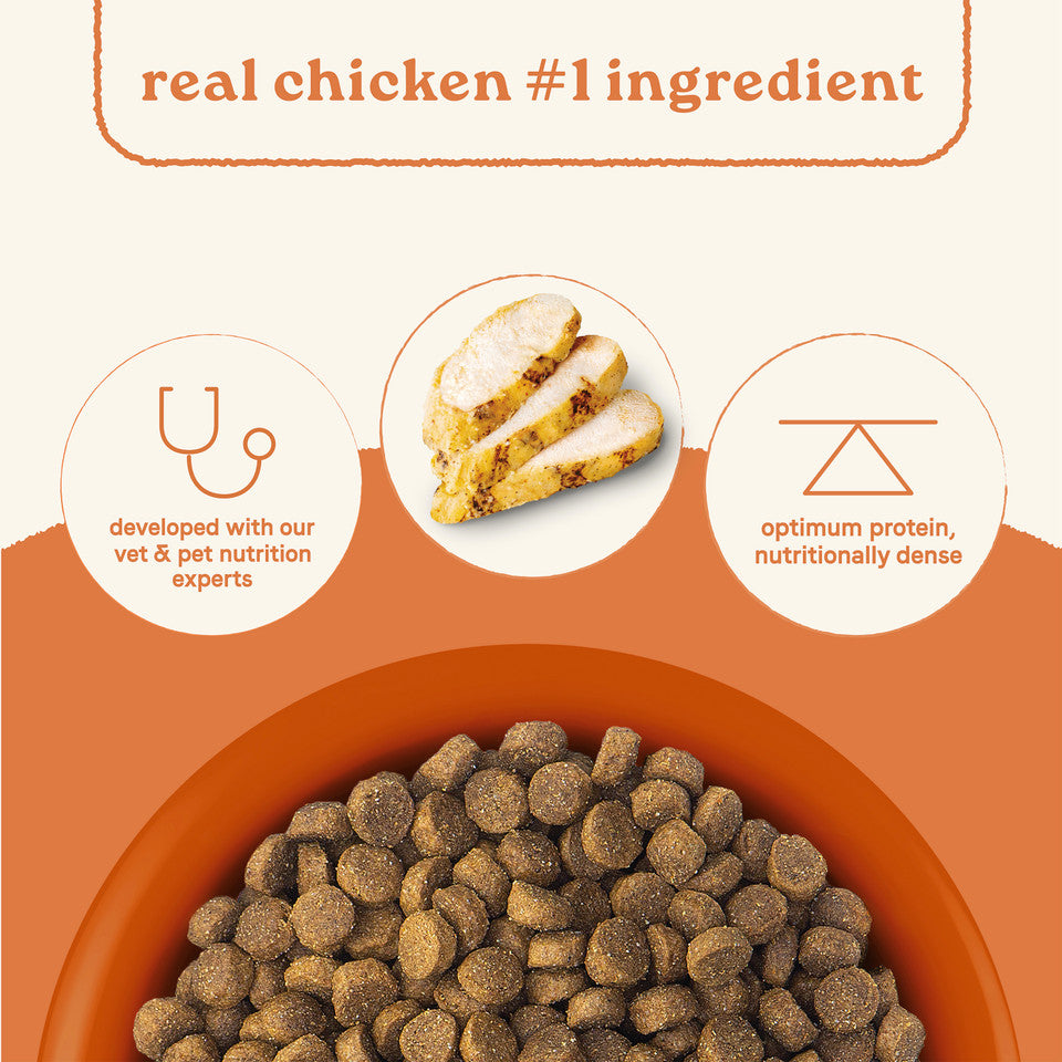 Real chicken #1 ingredient – developed with vet & pet nutrition experts, optimum protein