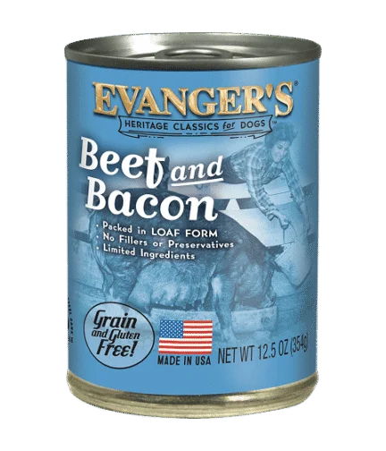 Evanger's Heritage Classics Beef and Bacon Canned Dog Food, 12.5 oz
