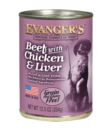 Evanger's Heritage Classics Beef with Chicken & Liver Canned Dog Food, 12.5 oz