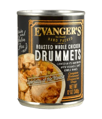Evanger's Hand Packed Roasted Whole Chicken Drummets 12oz can