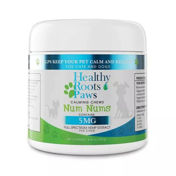Healthy Roots Paws Num Nums Calming Chews for Cats and Dogs, 4.23 oz