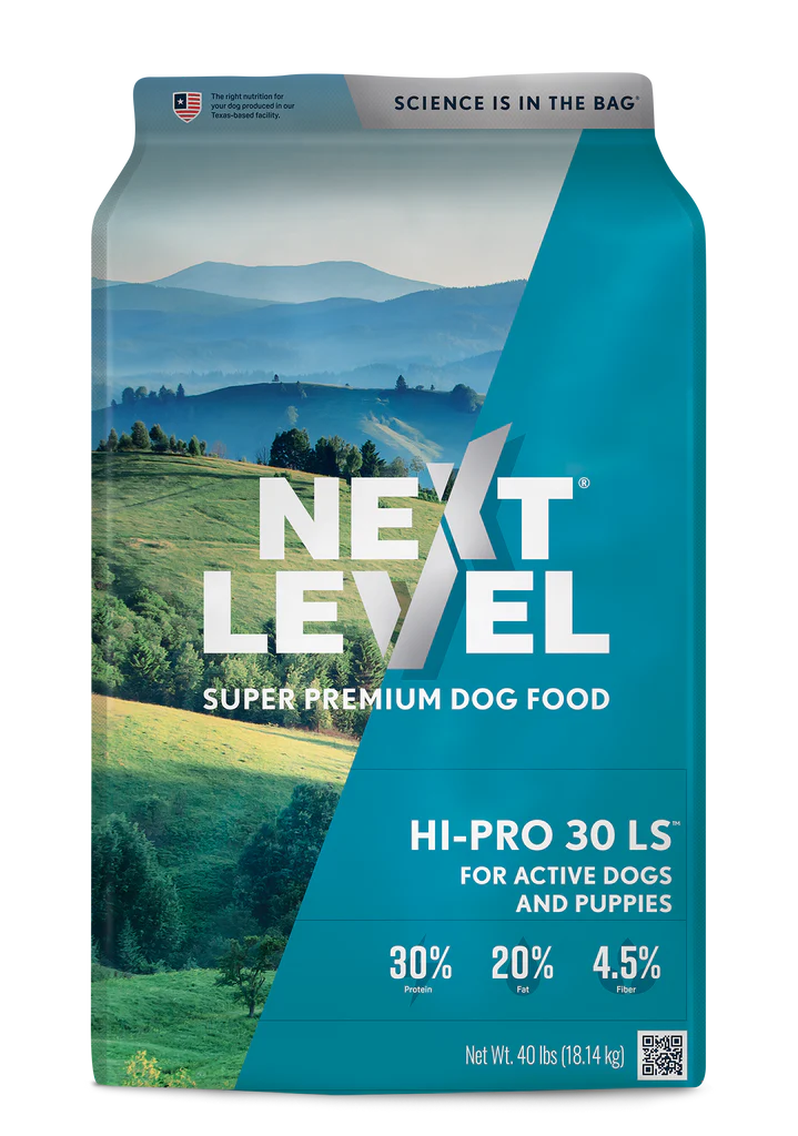 Next Level Hi-Pro 30 LS Super Premium Dry Dog Food 40lb bag front