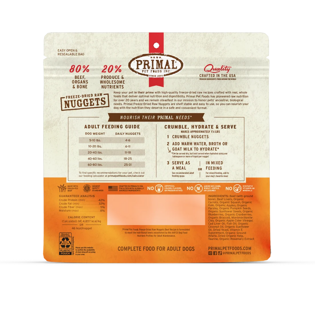 Primal Freeze-Dried Raw Nuggets Beef Recipe