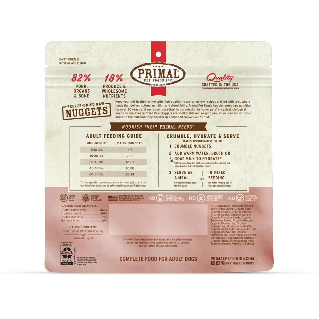 Primal Freeze-Dried Raw Nuggets Pork Recipe