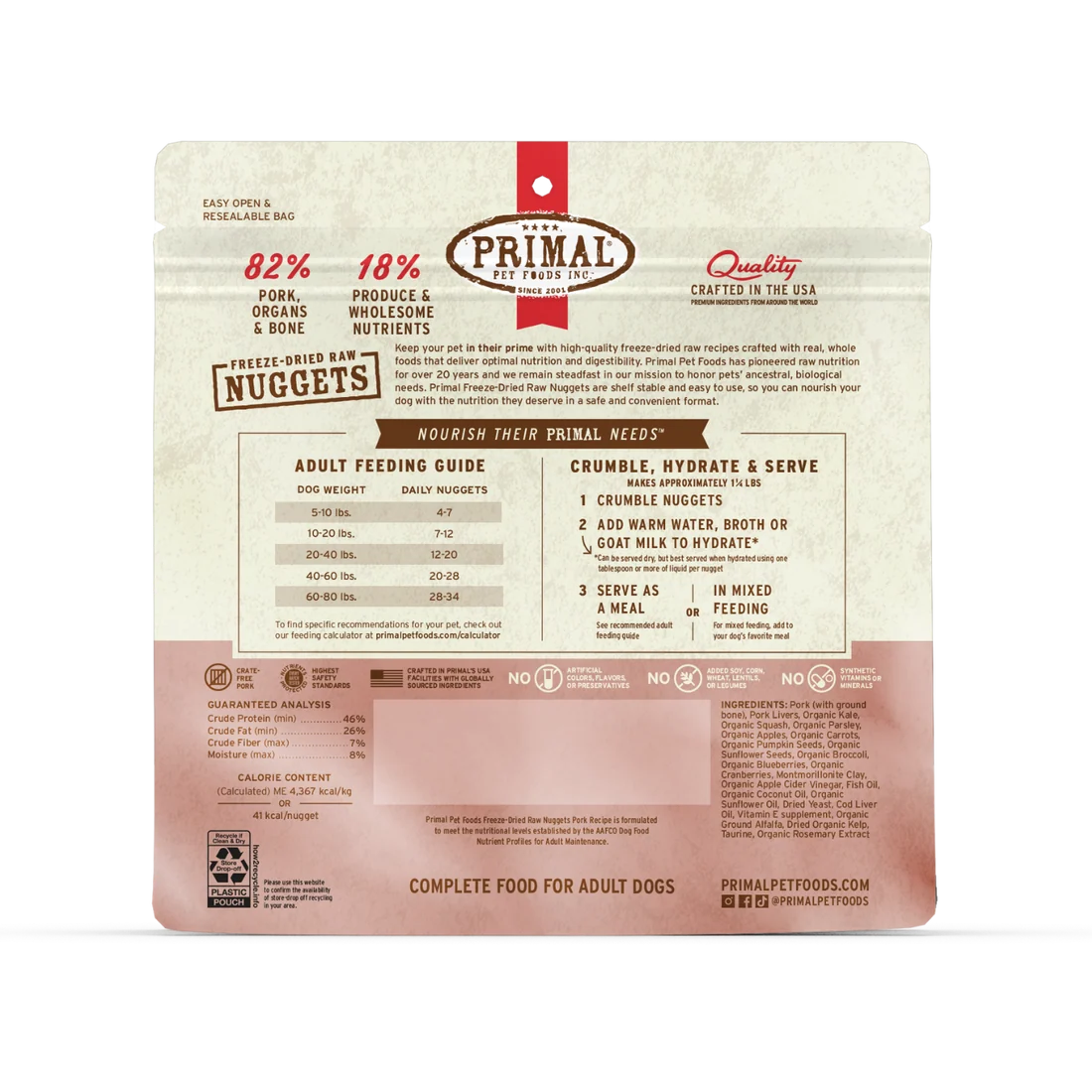 Primal Freeze-Dried Raw Nuggets Pork Recipe