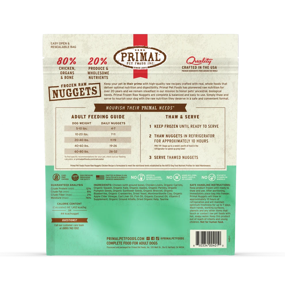 Primal Frozen Raw Nuggets – Chicken