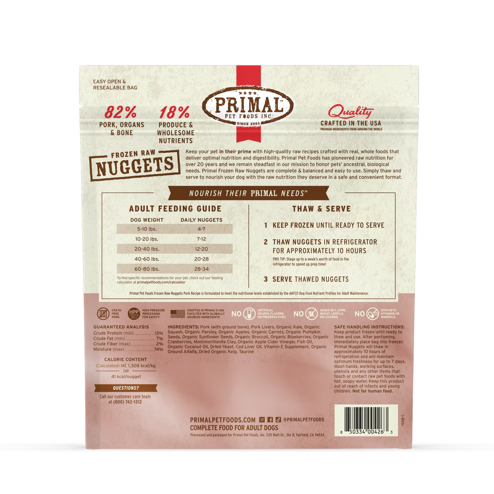 Primal Frozen Raw Nuggets – Pork