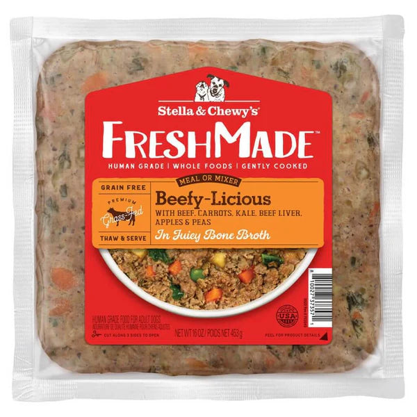 Stella & Chewy's FreshMade Beefy-Licious gently cooked dog food package