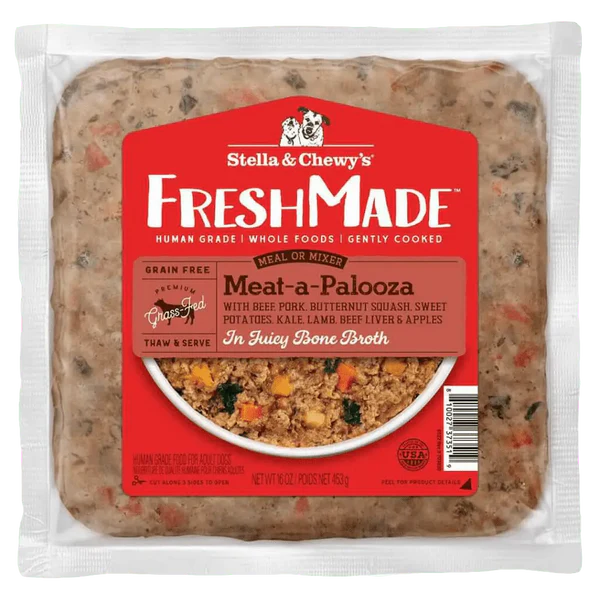 Stella & Chewy's FreshMade Meat-a-Palooza gently cooked dog food package