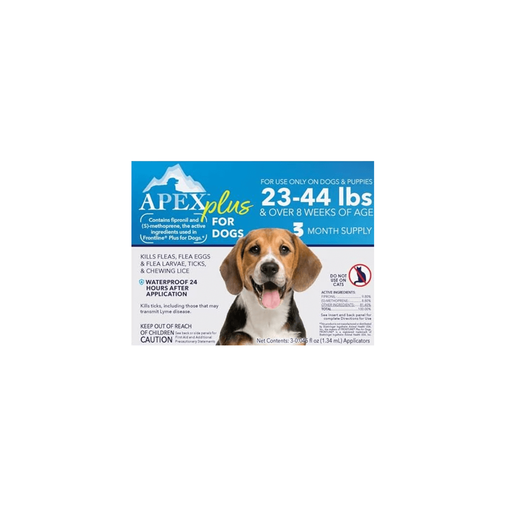 APEX Plus Flea & Tick Treatment for Dogs 23-44 lbs 3-month supply box