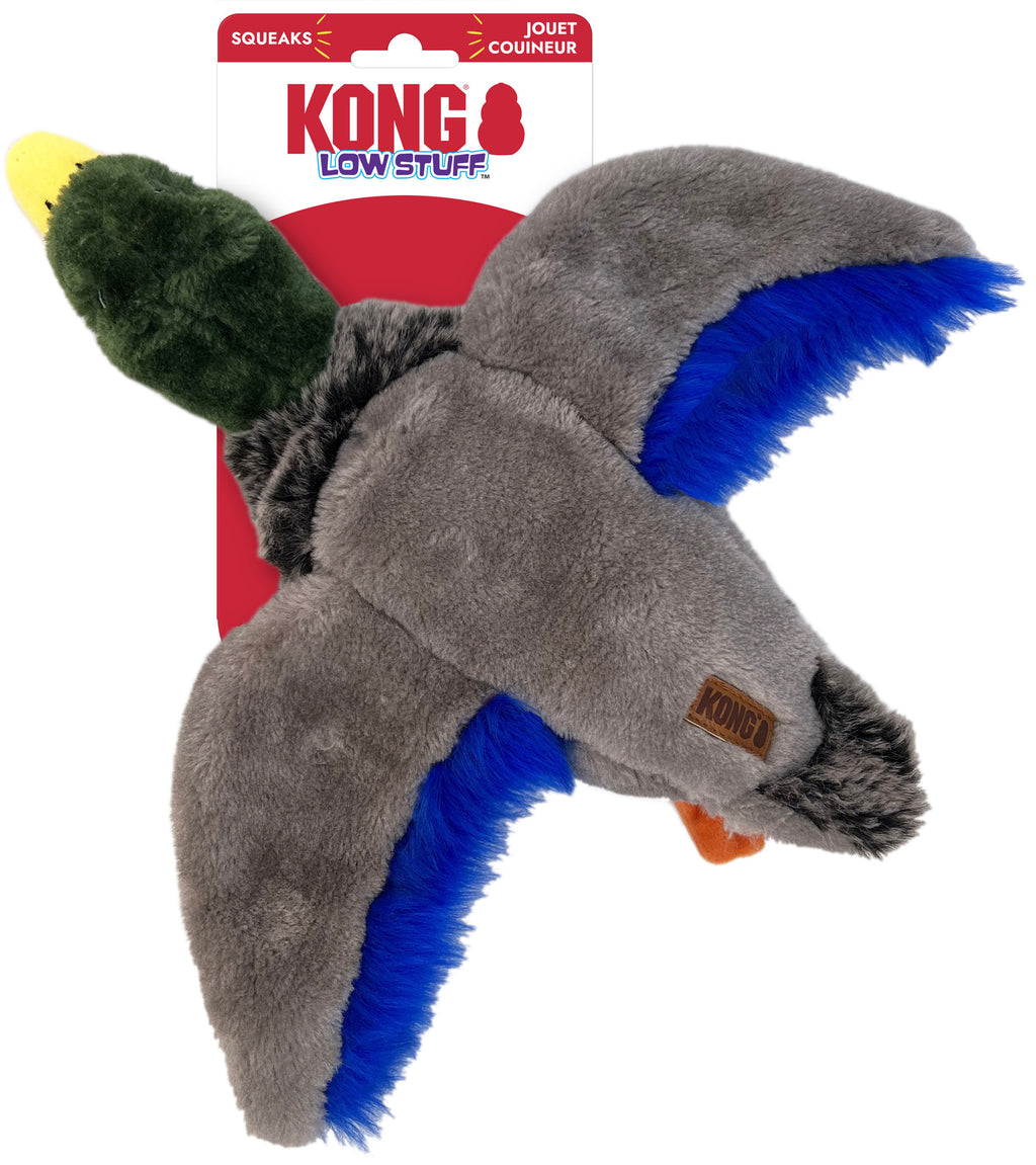 KONG Low Stuff Squeaker Mallard dog toy in packaging