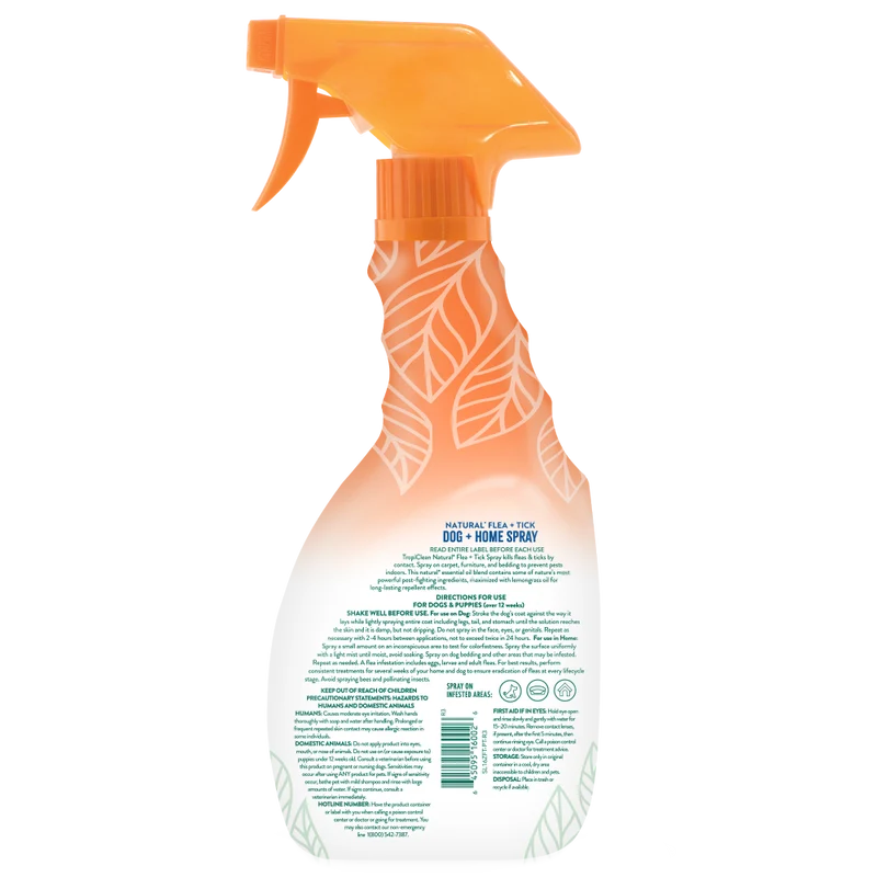 TropiClean Natural Flea & Tick Dog + Home Spray 16 oz