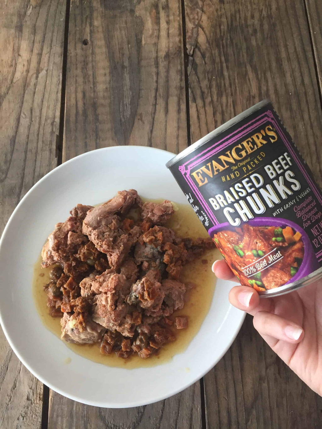 Evanger's Hand Packed Braised Beef Chunks with Gravy & Veggies