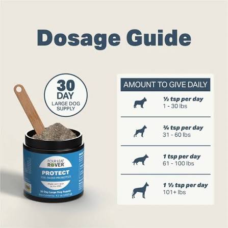 Four Leaf Rover Protect Soil Based Probiotics for Dogs, 3.6 oz